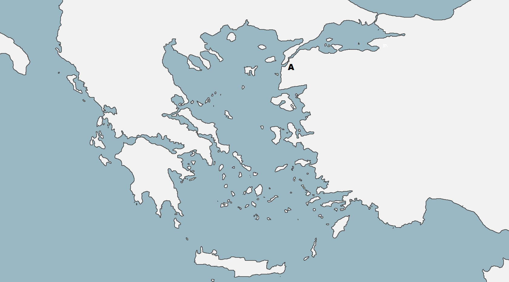 <p>The place indicated by “A” on this map is</p>