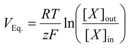 <p>What does the Nernst equation calculate?</p>