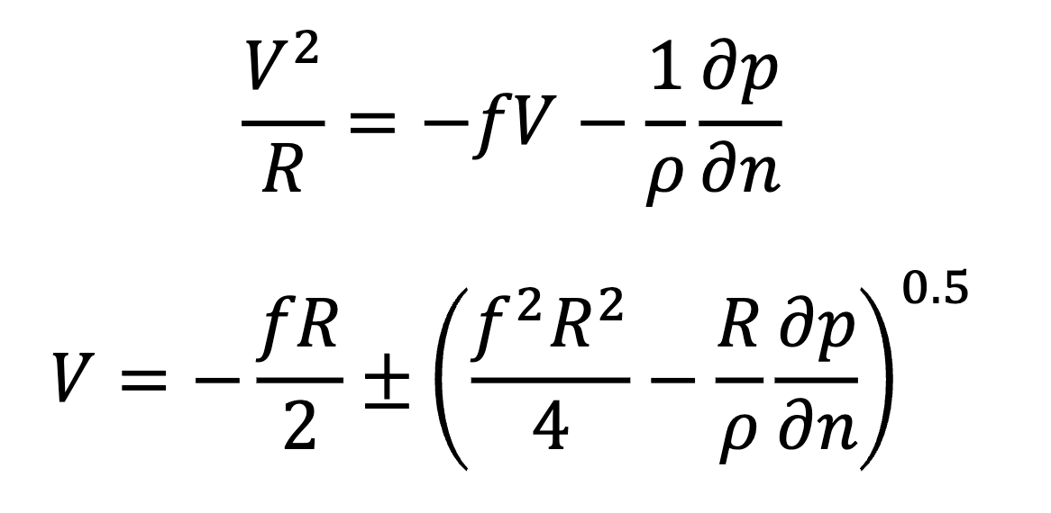 <ul><li><p>If R<sub>0 </sub>is around 1, neither CoF nor PGF can be neglected. </p></li><li><p>Of all the balanced flows in the chapter gradient wind is always the most accurate estimate of actual wind. </p></li><li><p><strong>Centrifugal Acceleration = Coriolis force + PGF</strong>, so we can also think of the gradient wind as a three-way balance of centrifugal force (negative of centrifugal acceleration), CoF, and PGF </p></li></ul><p></p>