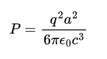 <p>a is accel of charge</p>