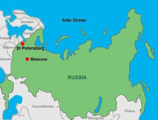 <p>Moscow and Petersburg </p>