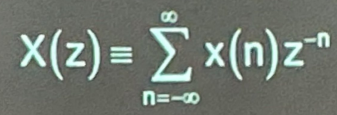 <p>It transforms the time-domain signal x[n] into its complex-plane representation X[z].</p>