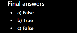 <p>EXAM2, 1. the fraction is <strong>improper</strong>, because the top has degree 3 and the bottom has degree 2, So before partial fractions, you would need a <strong>polynomial part</strong> first……………………. 2. This is a product of <strong>distinct linear factors</strong>, and the fraction is <strong>proper</strong> since degree(top) =2=2=2 and degree(bottom) =3=3=3……………………3. So the given decomposition uses the wrong factors, Since x2+4x^2+4x2+4 is an irreducible quadratic, (x²+4) doesnt turn from (x+2)(x+2)</p><p></p>