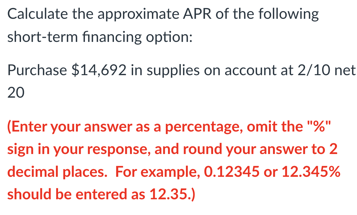 <p>Q1c - Approximate interest rate</p>