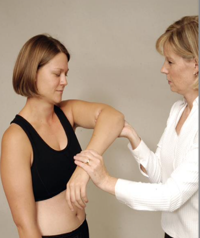 <ul><li><p><span>PURPOSE: Identify sub-acromial impingement</span></p></li><li><p><span>DESCRIPTION: The arm of the patient is passively flexed up to 90 degrees in the</span></p><p><span>plane of the scapula. The arm is stabilized and the forearm is forced into IR</span></p><ul><li><p><span>RESULT: Pain indicates a positive test for supraspinatus paratenonitis/tendinosis or secondary impingement</span></p></li></ul></li></ul><p></p>
