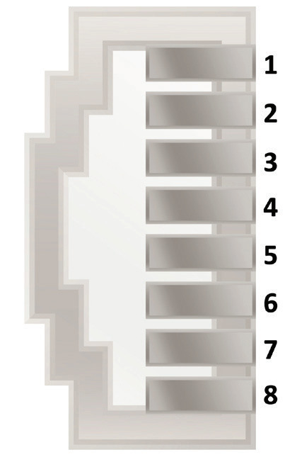 <p>A technician is crimping an RJ45 connector using the T568B color standard. Which colors should the technician use for each pin? Pin 2</p>