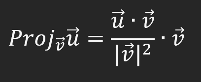<p>Proj<sub>v</sub>u=(u*v)/(|v|)<sup>2</sup>*v (Answer should be in vector form ex, <u<sub>1</sub>,u<sub>2</sub>,u<sub>3</sub>></p>