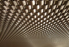 <p>a gradual change from a coarse, distinct texture to a fine, indistinct texture signals increasing distance. Objects far away appear smaller and more densely packed</p>