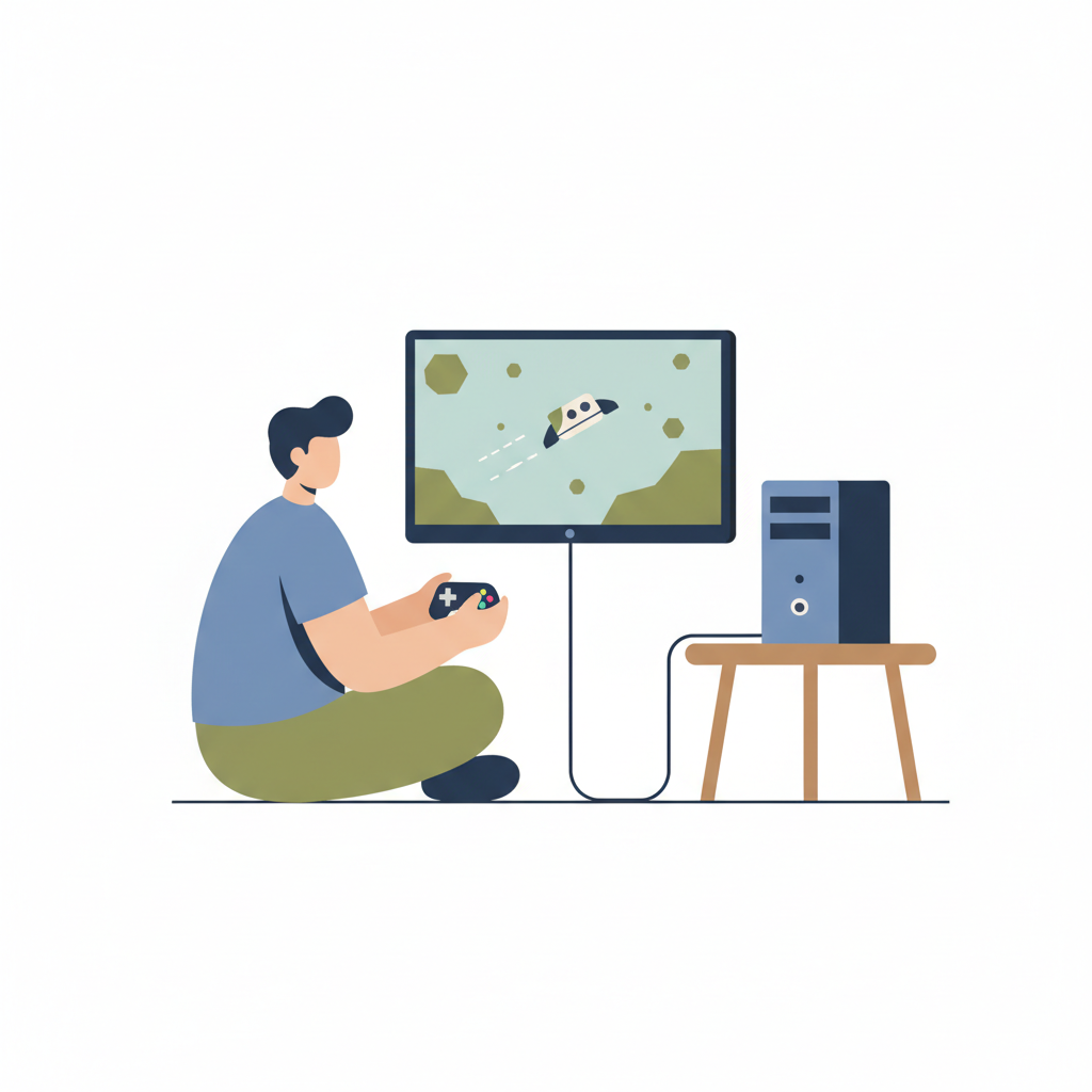 <p>trò chơi máy tính<br><br>コンピューターゲームをします。</p>