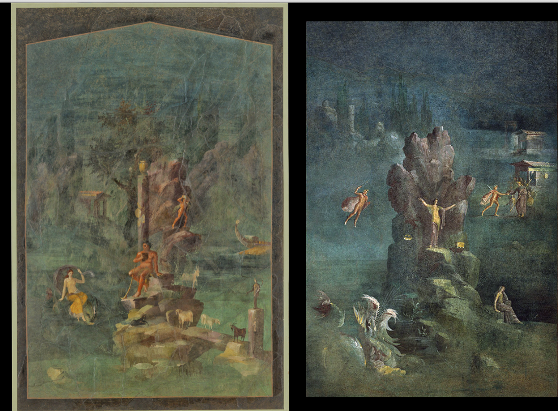 <p>Mythological scenes,</p>