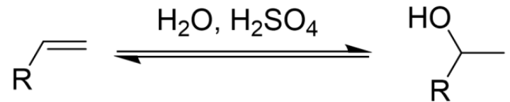 <ul><li><p>Two-Step Reaction</p></li><li><p>Acid-Catalyzed</p></li><li><p>Proton Transfers</p></li><li><p>Markovnikov’s Rule</p></li><li><p>Carbocation Rearrangements Possible</p></li></ul><p></p>