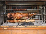 <p>To cook food over a hot fire.</p>