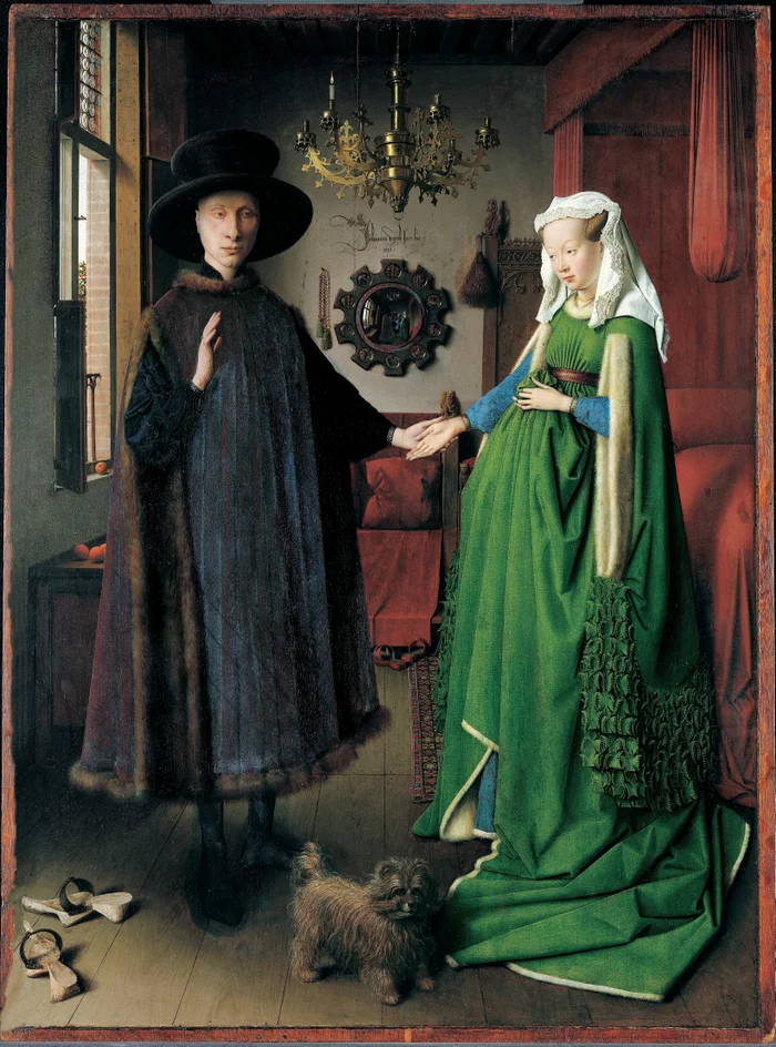<p><span style="background-color: transparent;"><strong>Arnolfini Wedding</strong>, <em>Jan van Eyck</em>&nbsp; (Northern Renaissance)</span></p>