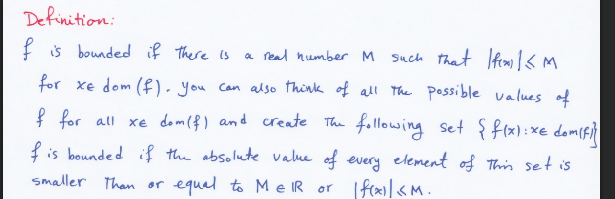 <p>Give example of bounded and unbounded functions.</p>