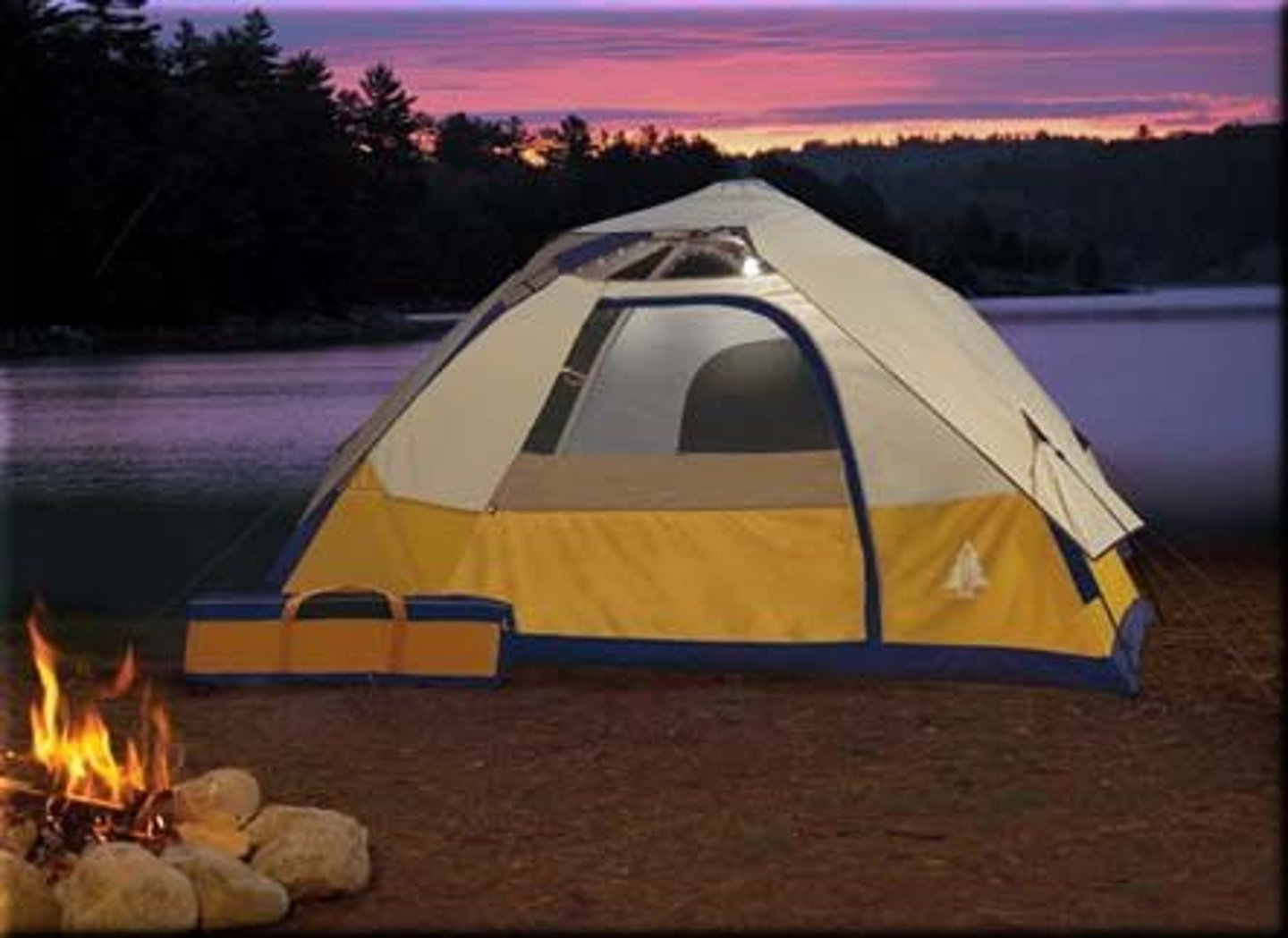 <p>to camp in a tent</p>