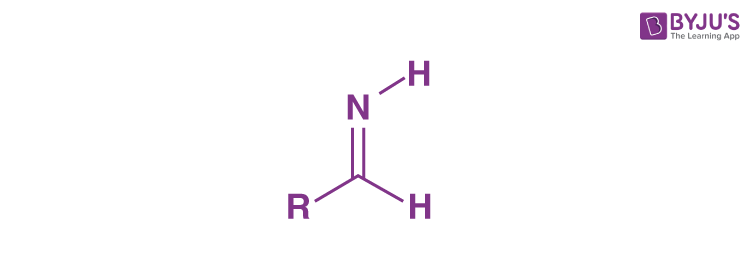 <ul><li><p>the nitrogen containing equivalent of aldehydes or ketones </p></li></ul><ul><li><p>C=N bonded to 3 other carbon or hydrogen atoms </p></li></ul><p></p>
