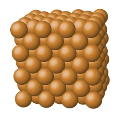 <ul><li><p>A solid made entirely of metal atoms</p></li><li><p>Held together by metallic bonding</p></li><li><p>Good conductor of electricity and heat</p></li><li><p>Usually shiny, malleable, and ductile</p></li><li><p>Examples: Cu, Fe, and Ti etc.</p></li></ul><p></p>