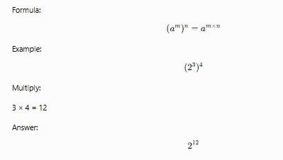 <p>Multiply the exponents</p>
