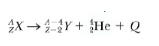 <ul><li><p>the loss of a helium nucleus (2 protons, 2 neutrons)</p></li><li><p>occurs in elements with high Z</p></li><li><p>example: decay of radium to radon</p></li></ul><p></p><p></p>