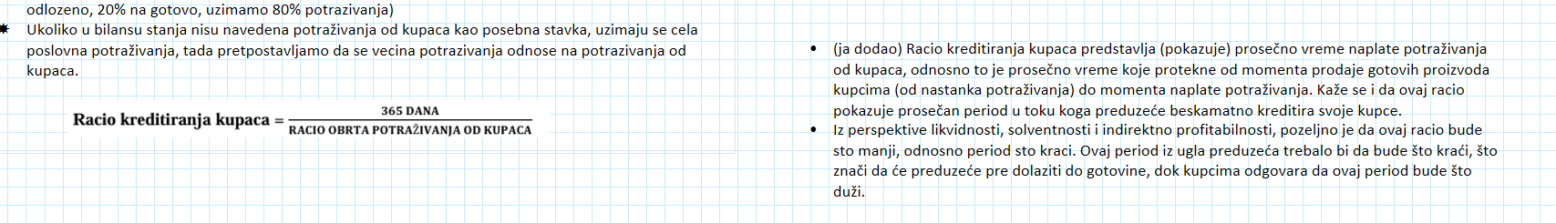 <p>to je u stvari vreme obrta potrazivanja od kupaca</p>