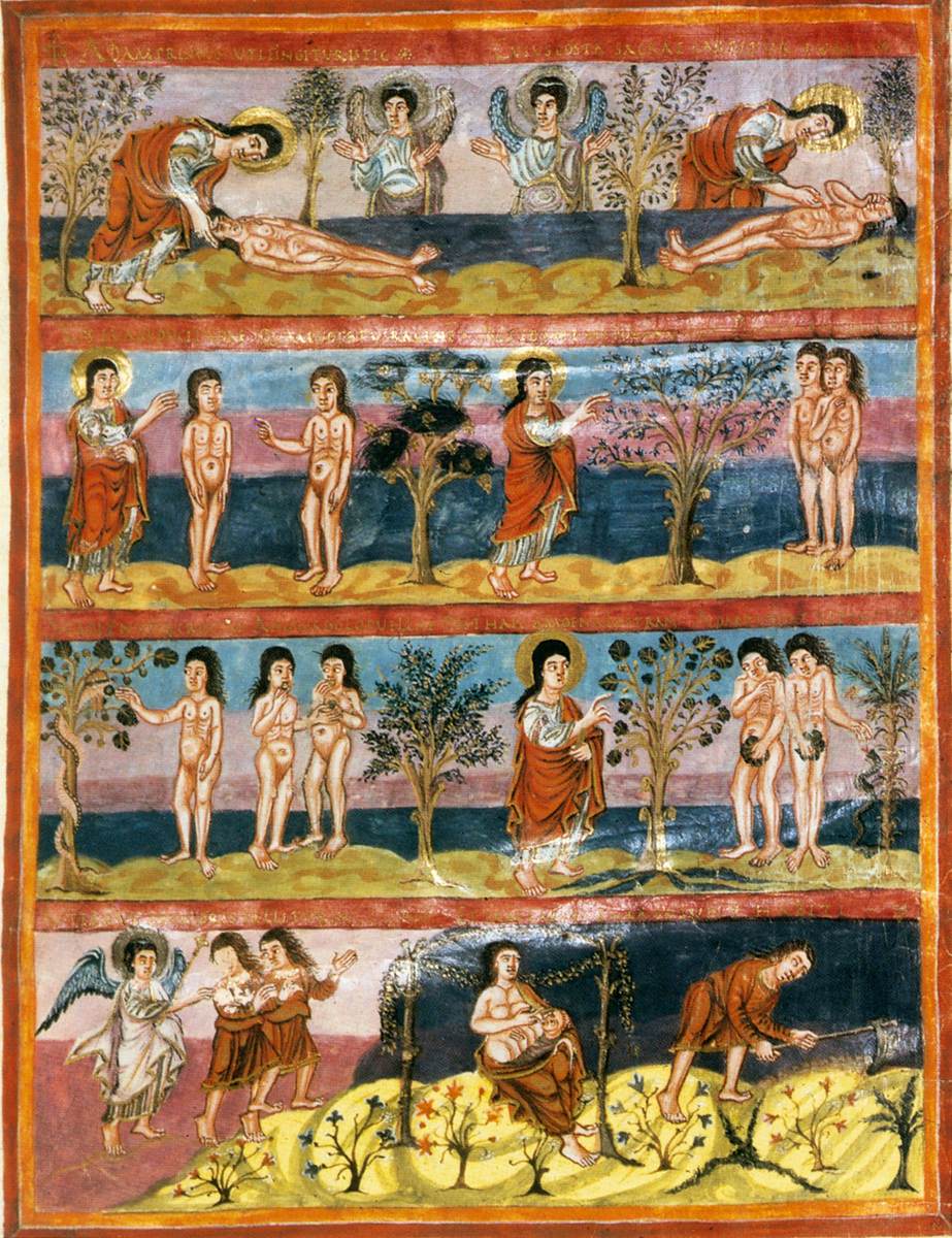 <p>lots of full page drawings, it was completed by ~___ different scribes.</p>