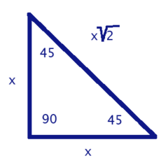 <p>a triangle with one right angle</p>