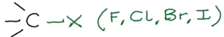 <p>~ Flouro, Chloro, Bromo, Iodo</p>