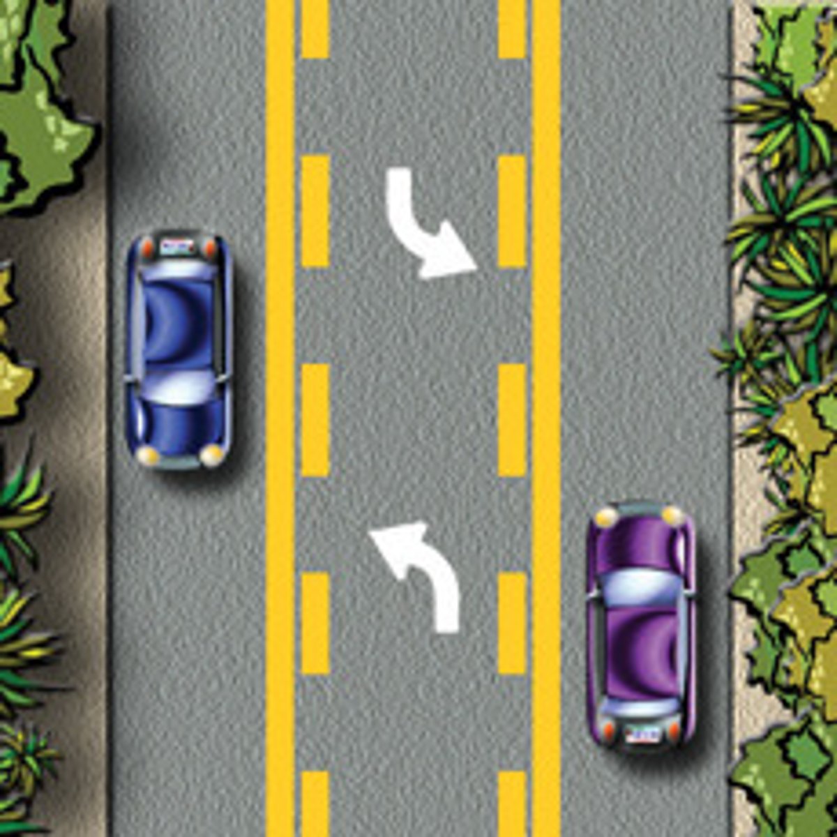 <p>This sign and pavement markings allow</p>