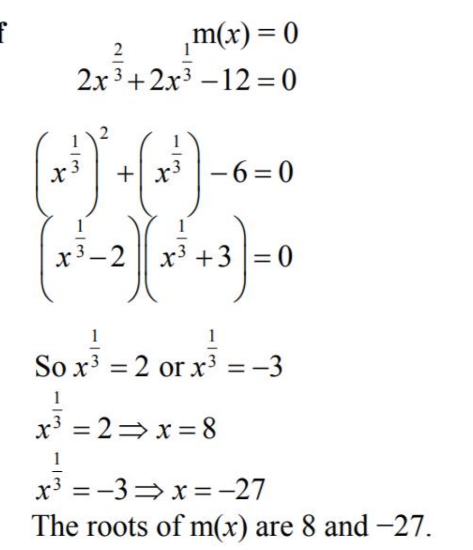 <p>super easy just kinda forgot, it’s a disguised quadratic, use your own method not the one that is here, but just look at the answer</p><p></p>