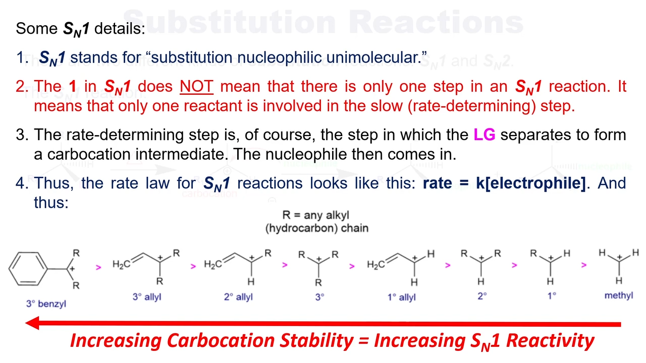 <p>increasing carbocation stability </p>