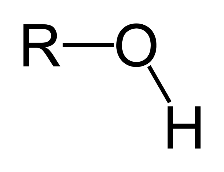 <ul><li><p>O—H</p></li><li><p>OH</p></li><li><p>polar, can H-bond w H2O, other polars</p></li></ul><p></p>