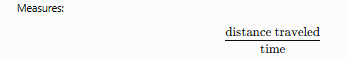 <p>Speed only cares about:</p><ul><li><p>How fast</p></li><li><p>Total path traveled</p></li></ul><p></p>