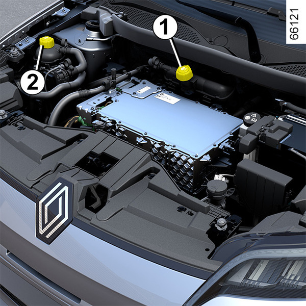 <p>ouvrir le capot et montrer le bocal</p>