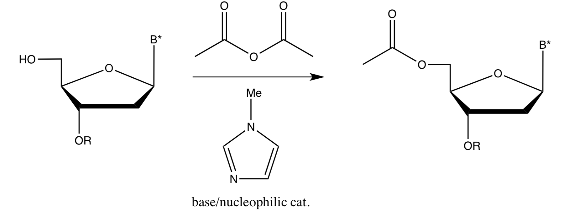 <ul><li><p><span style="background-color: transparent;">Following each coupling, capping is often done using <strong>acetic anhydride and 1-methylimidazole </strong>(nucleophilic catalyst)</span></p></li><li><p><span style="background-color: transparent;">This makes purification easier, as most of the impurities are kept small and easy to separate from the large product</span></p></li><li><p><span style="background-color: transparent;">Capping is done before oxidation</span></p></li><li><p><span style="background-color: transparent;"><strong>Only free 5’OH, those that have not reacted with the previous nucleoside, will be capped; the rest are left unchanged</strong></span></p></li></ul><p></p>