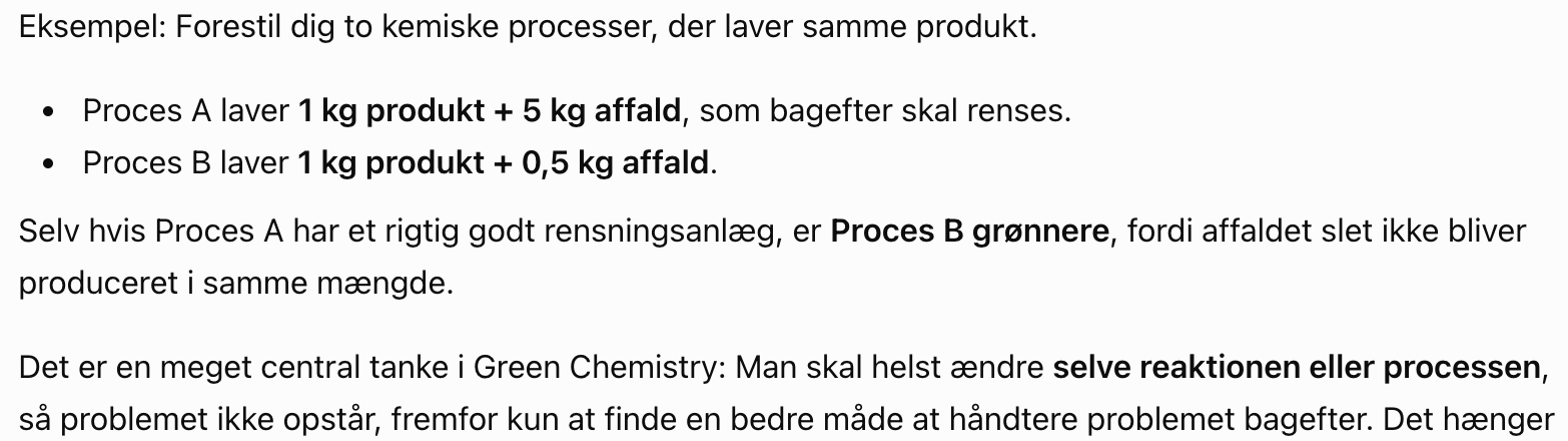 <p>Det er bedre at <strong>undgå at skabe affald fra starten</strong> end at skulle behandle, rense eller bortskaffe affald bagefter.</p><p>Det hænger også lidt sammen emd kapitel 2 om affald</p>