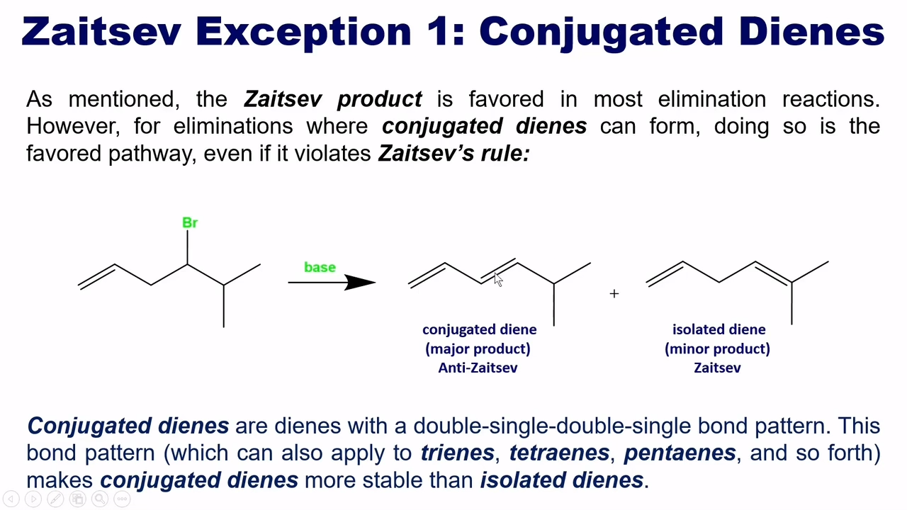 <p>Conjugated dienes will always be more favorable </p>