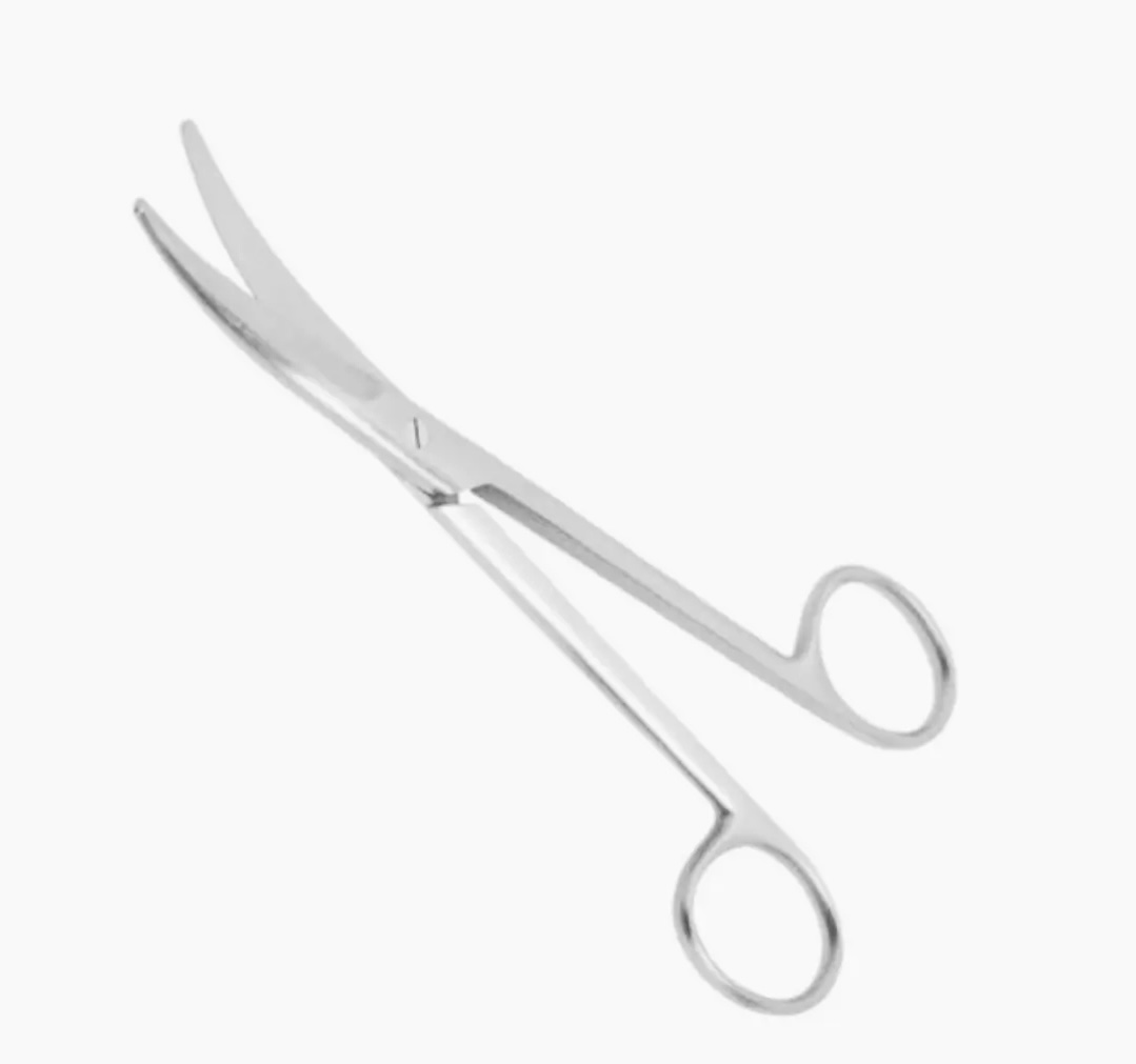 <p>Straight: used as utility scissors to cut suture, steri-strips, or electrode; curved: used to cut heavy tissue or to aid in blunt dissection.</p>