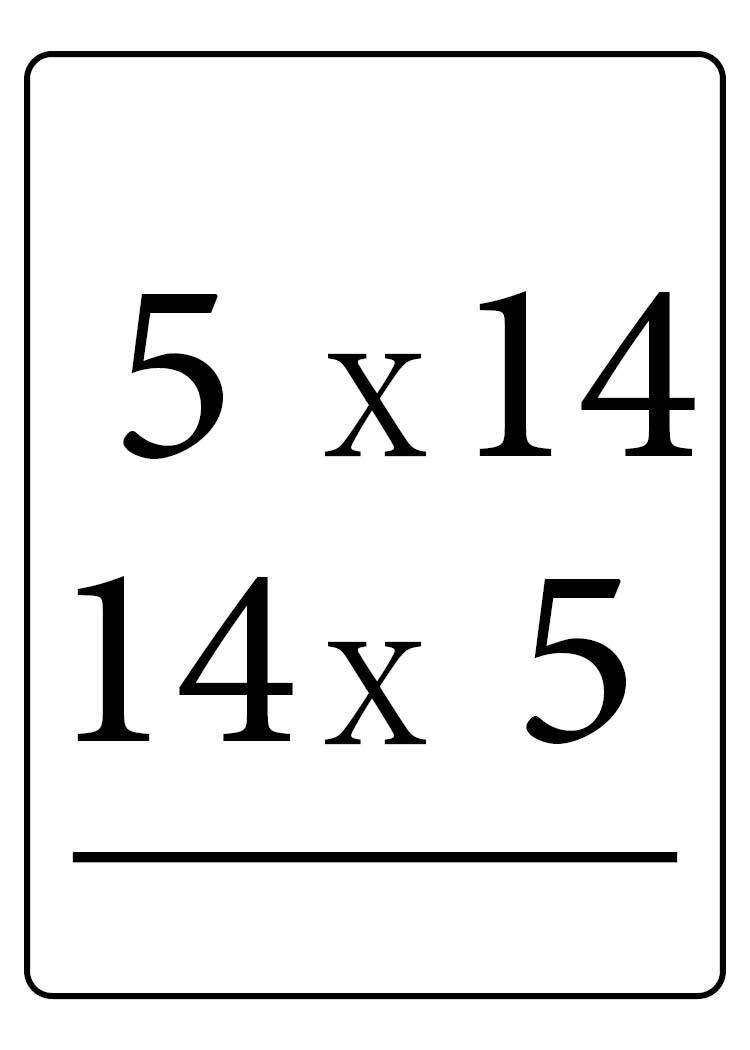 <p>5×14 or 14×5 = ?</p>