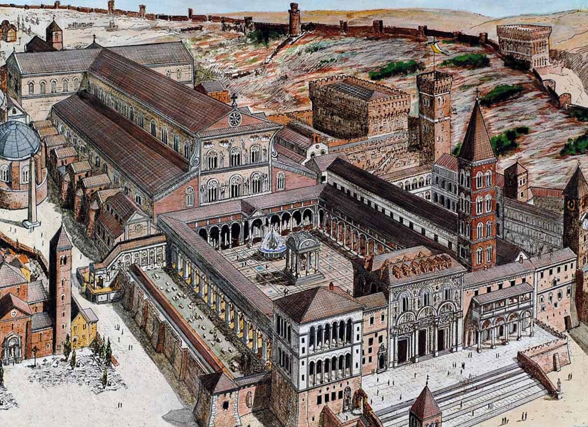 <p>Oude Sint-Pietersbasiliek, Rome, Vroeg Christelijk, 330</p>