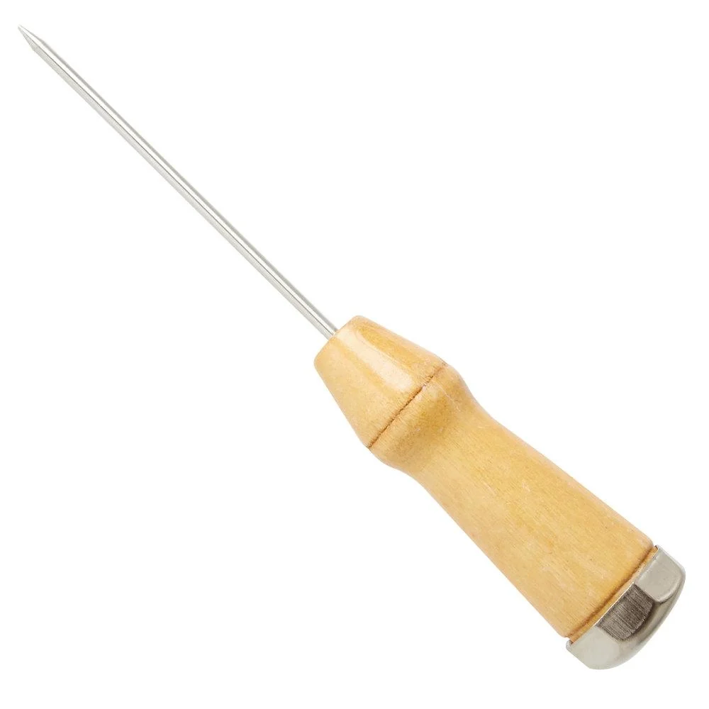 <p>This cutting tool has a sharp pointed end used for breaking or chipping blocks of ice.</p>