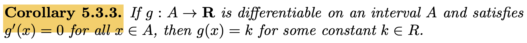 <p>g’(x)=0 Corollary</p>
