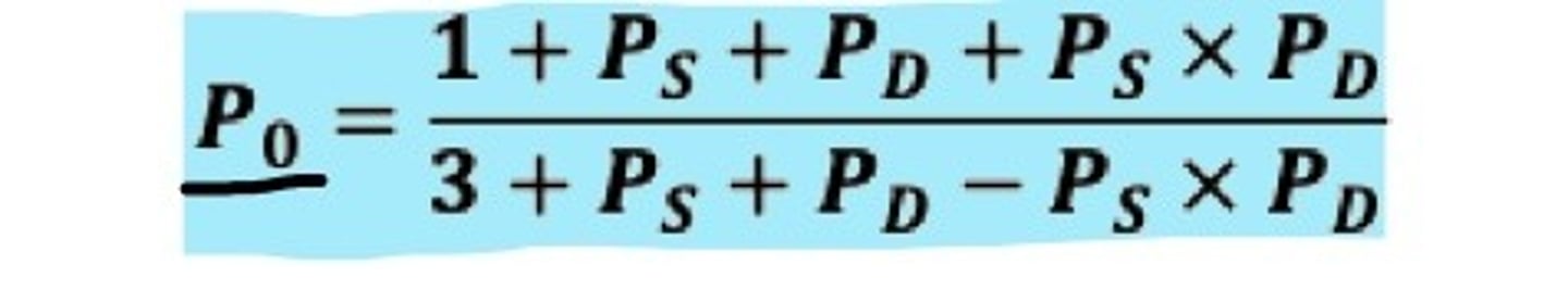 <p>-Phenotypically dominant</p><p>-Ps and Pd are probabilities that the sire and dam of a given animal are homozygous dominant</p><p>-Ps and Pd are independent</p>