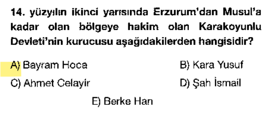 <p>Karakoyunluların kurucusu Bayram Hoca'dır. Kara Yusuf ise devletin en parlak dönemini yaşatan hükümdardır.</p>