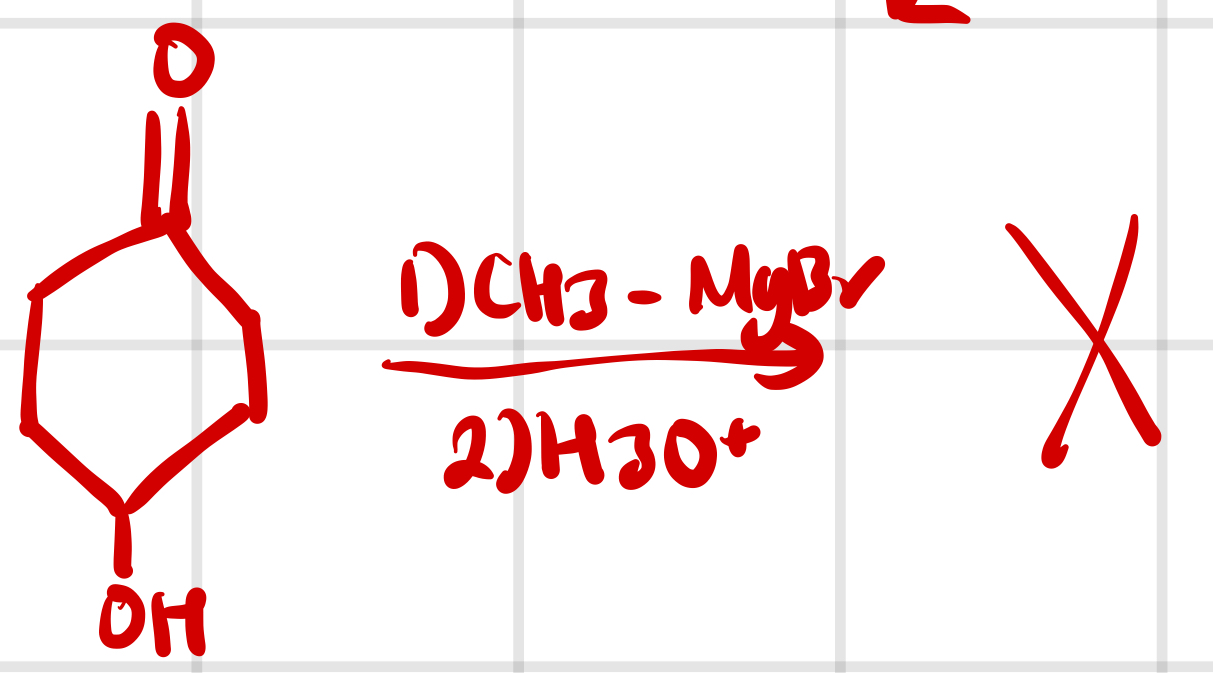 <p>Grignard with target that isn’t an alcohol present</p>