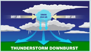 <p>According to the diagram, what specific type of air is needed for a thunderstorm to form?</p>