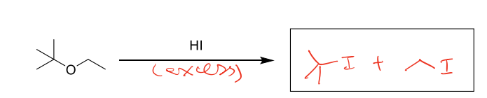 <p>-cleaves the ether and replaces it with I </p>