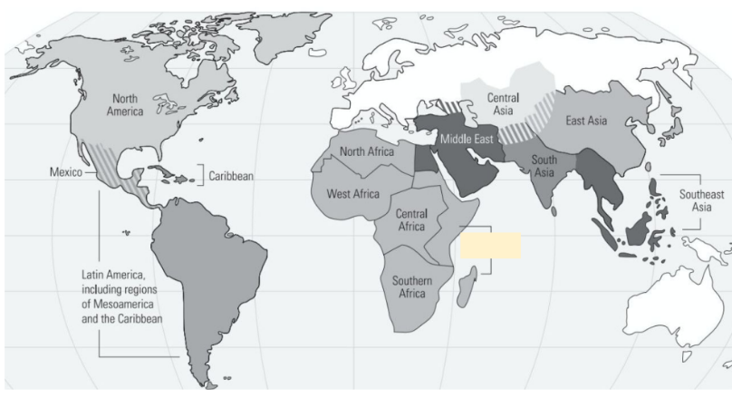 <p>What is the covered Region?</p>