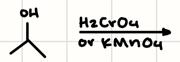 <p>(2° Alcohol) + (H2CrO4 or KMnO4)</p>