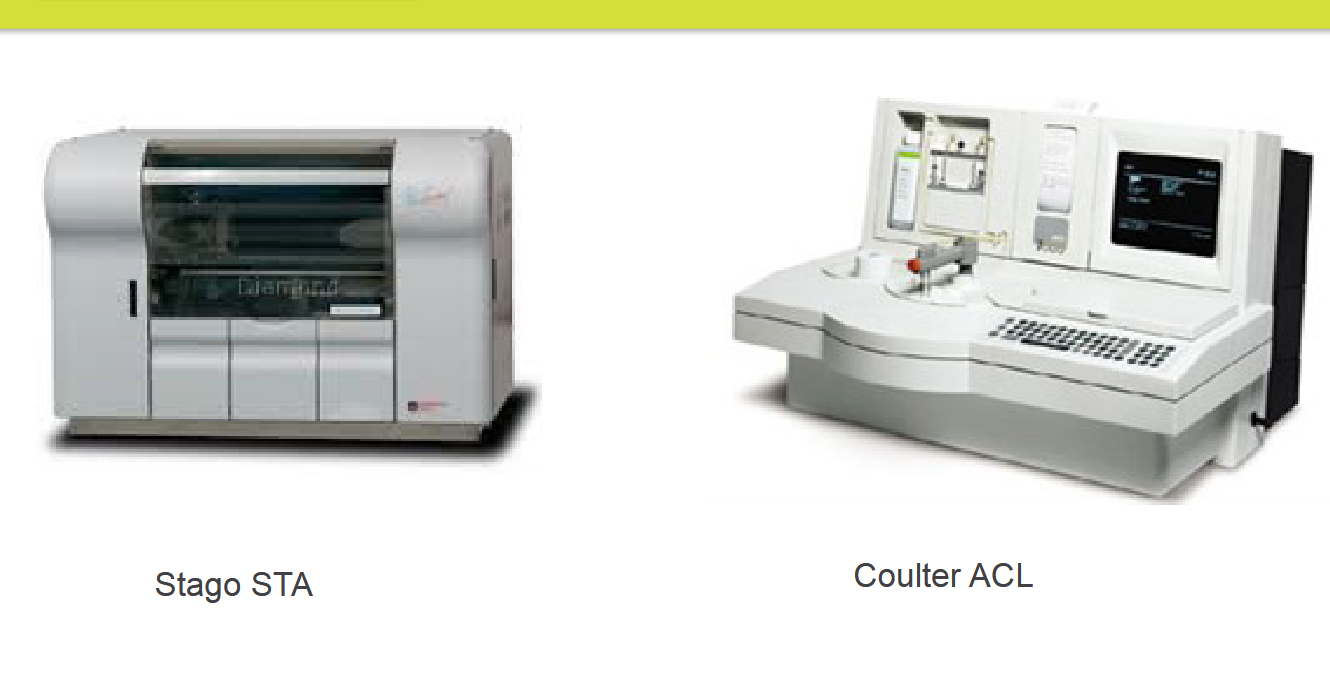 <p>• Instrument monitors tube for change in optical density or electrical resistance and plasma viscosity</p><p>– End point fibrin clot</p><p></p><p>is affected by </p><ul><li><p>colored plasmas</p></li><li><p>hemolyzed plasma</p></li><li><p>lipemic plasma</p></li><li><p>billirubin</p></li><li><p>turbing reagents</p></li></ul><p></p>