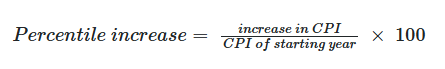 <ul><li><p>Increase in CPI (top shelf) means you subtract the years from each other</p></li></ul><p></p>